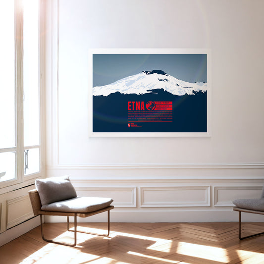 Etna als Druck an einer Wand hängend