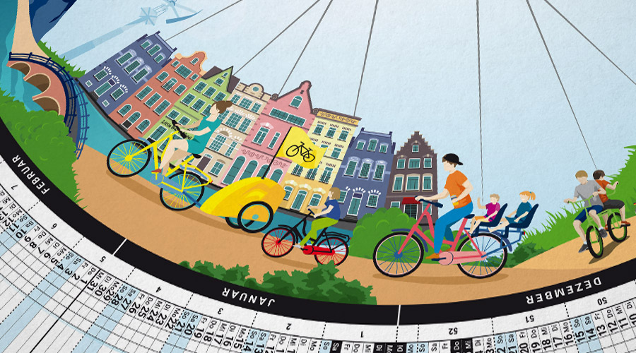 Calendar 2024 - close-up view cycling tour