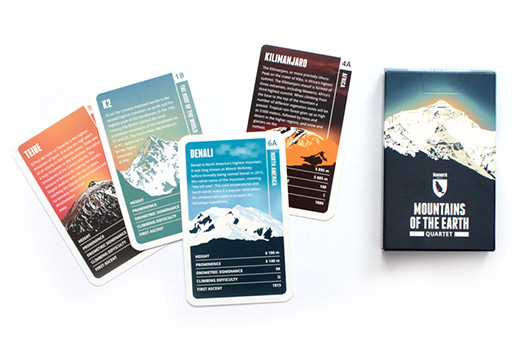 Quartet card game of the Mountains of the Earth