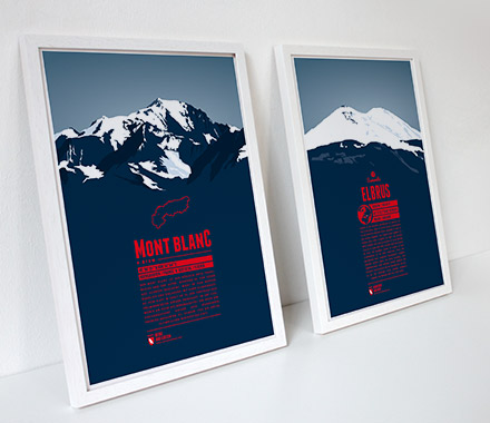 Mont Blanc and Elbrus - framed prints