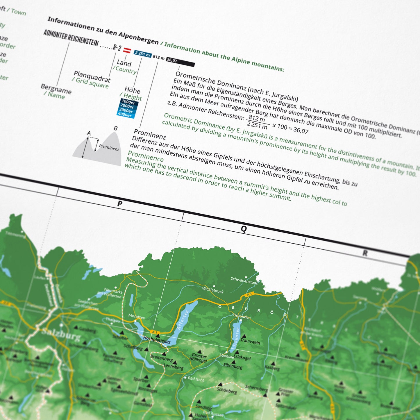 Detailansicht: Alpenkarte 1001 Berge als Wandkarte (6 von 6)