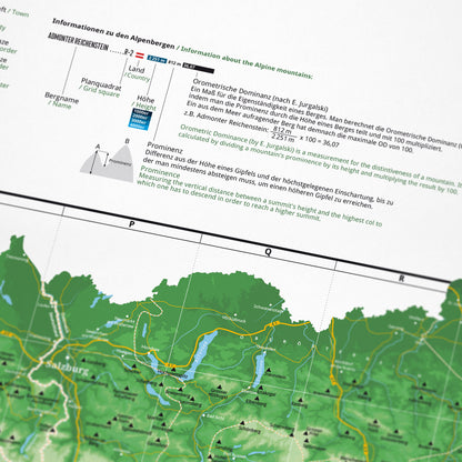 Detailansicht: Alpenkarte 1001 Berge als Wandkarte (6 von 6)