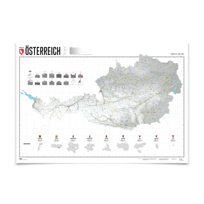Österreich Karte – illustrierte Wandkarte von Marmota Maps