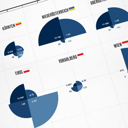 Detail view: Ski Resorts of Austria as a Wandkarte (5 of 5)