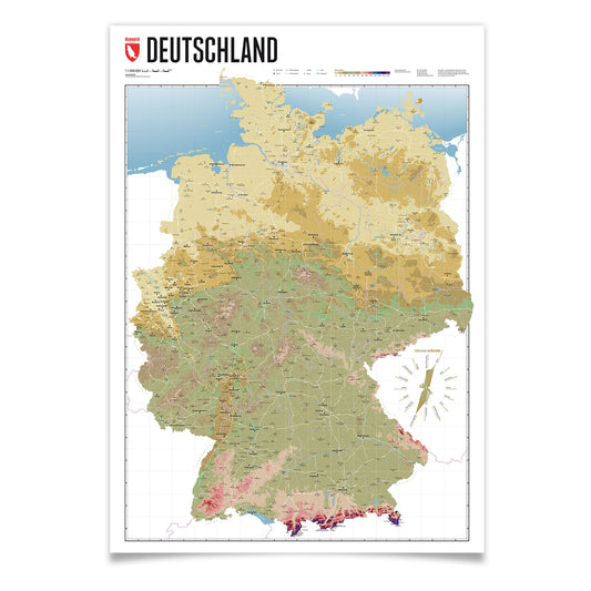 Deutschlandkarte – illustrierte Wandkarte von Marmota Maps