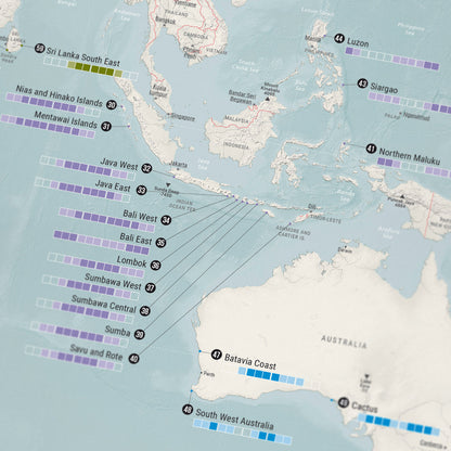 Detailansicht: Surfing Worldwide - Karte als Wandkarte (2 von 4)