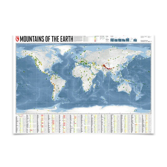 Mountains of the Earth – illustrierte Wandkarte von Marmota Maps
