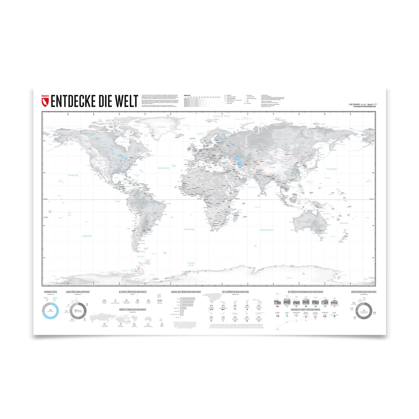 Entdecke die Welt – illustrierte Wandkarte von Marmota Maps