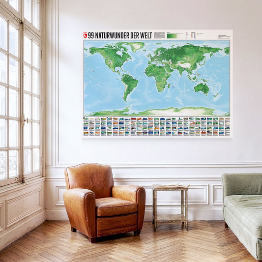 Wall Map - 99 Natural Wonders of the World – further view