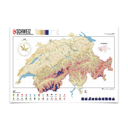 Schweiz Karte – illustrierte Wandkarte von Marmota Maps