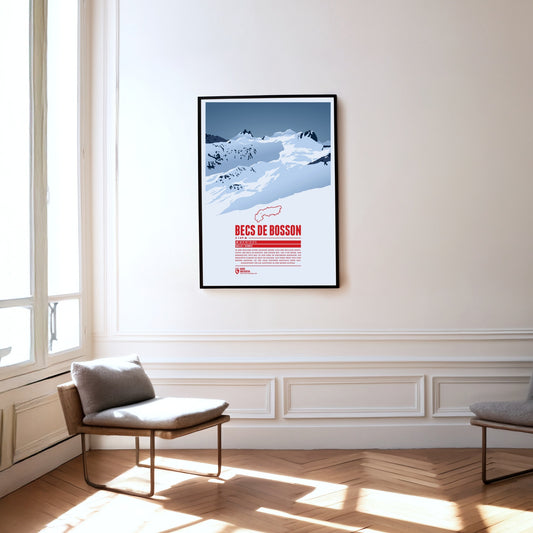 Becs de Bosson als Druck an einer Wand hängend