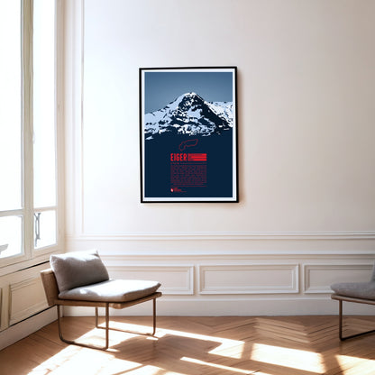 Eiger als Druck an einer Wand hängend