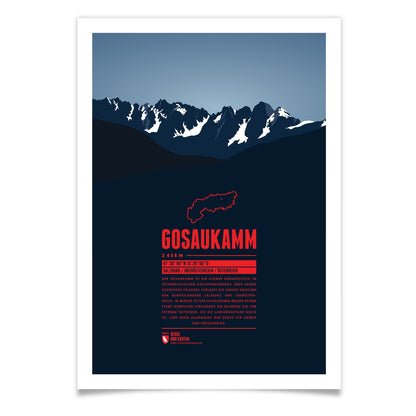 Gosaukamm als illustrierter Druck von Marmota Maps (2458 m, Dachsteingebirge)
