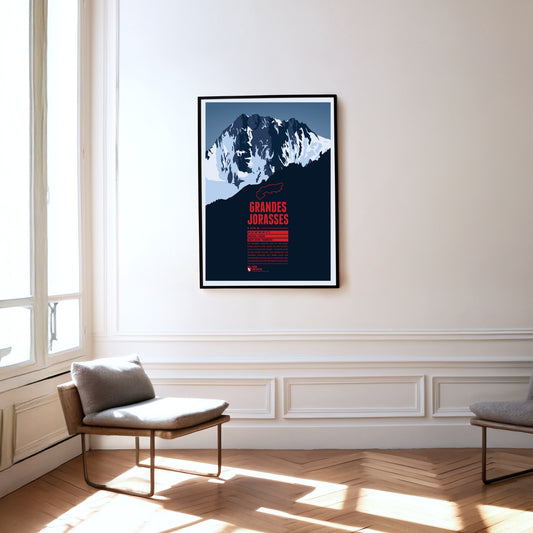 Grandes Jorasses as a print hanging on a wall