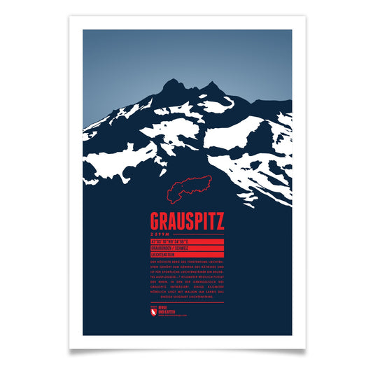 Grauspitz als illustrierter Druck von Marmota Maps (2599 m, Rätikon)