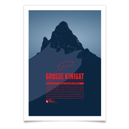 Große Kinigat als illustrierter Druck von Marmota Maps (2689 m, Südliche Kalkalpen)