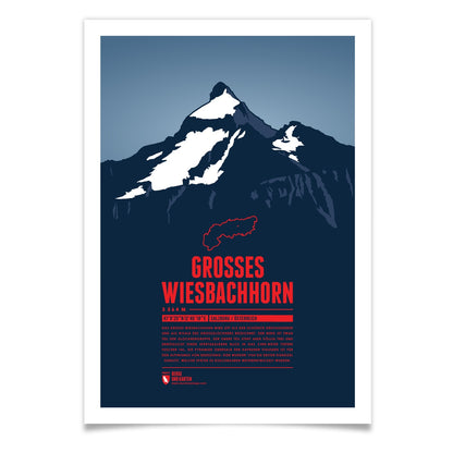 Großes Wiesbachhorn als illustrierter Druck von Marmota Maps (3564 m, Hohe Tauern)