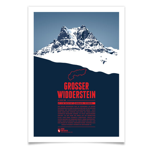 Großer Widderstein als illustrierter Druck von Marmota Maps (2533 m, Allgäuer Alpen)