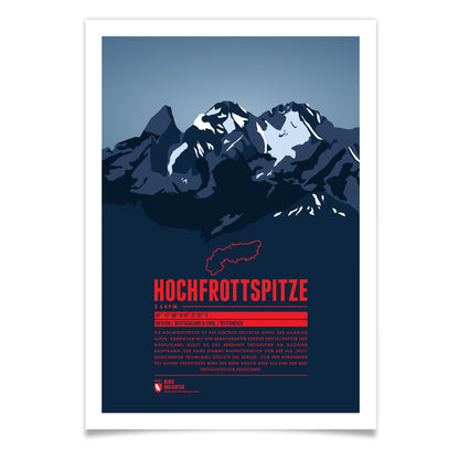 Hochfrottspitze als illustrierter Druck von Marmota Maps (2649 m, Allgäuer Alpen)