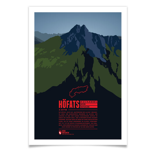 Höfats als illustrierter Druck von Marmota Maps (2259 m, Allgäuer Alpen)
