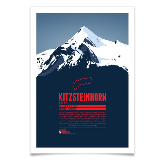 Kitzsteinhorn als illustrierter Druck von Marmota Maps (3203 m, Hohe Tauern)