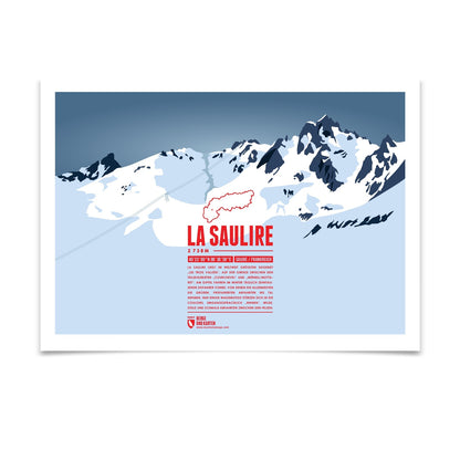 La Saulire als illustrierter Druck von Marmota Maps (2738 m, Grajische Alpen)