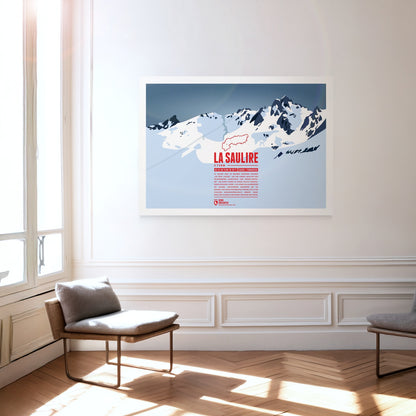 La Saulire als Druck an einer Wand hängend