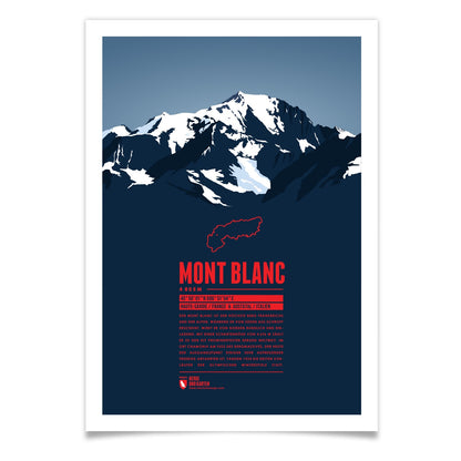 Mont Blanc als illustrierter Druck von Marmota Maps (4809 m, Grajische Alpen)