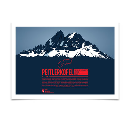 Peitlerkofel als illustrierter Druck von Marmota Maps (2875 m, Dolomiten)