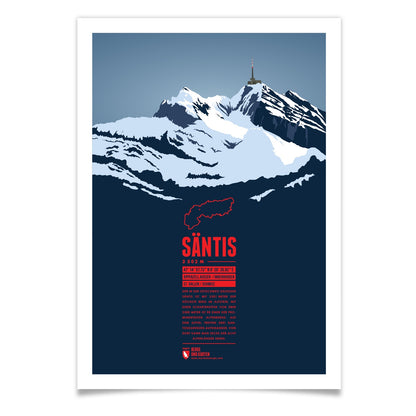 Säntis als illustrierter Druck von Marmota Maps (2502 m, Appenzeller Alpen)
