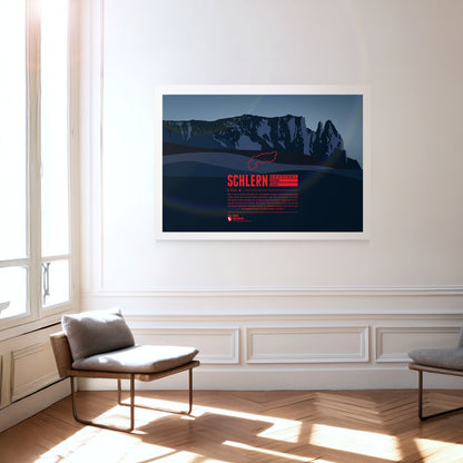 Schlern as a print hanging on a wall