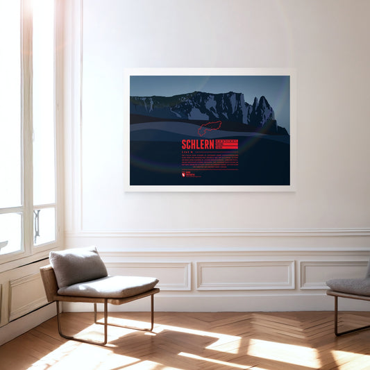Schlern as a print hanging on a wall