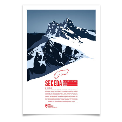 Seceda als illustrierter Druck von Marmota Maps (2519 m, Dolomiten)