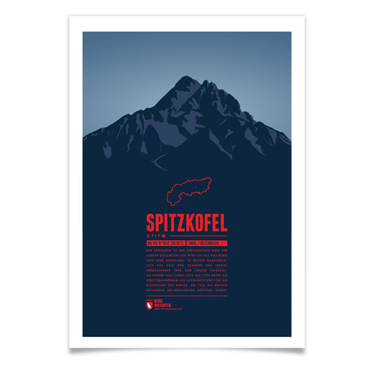 Spitzkofel als illustrierter Druck von Marmota Maps (2717 m, Gailtaler Alpen)