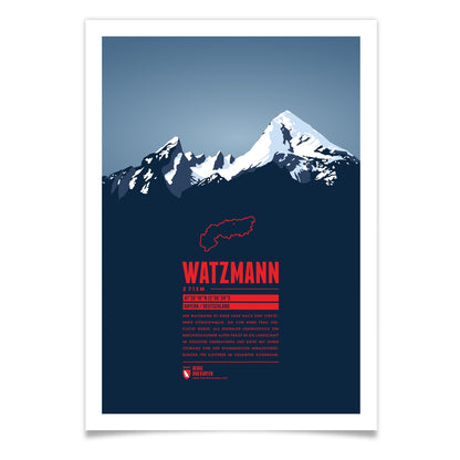 Watzmann als illustrierter Druck von Marmota Maps (2713 m, Berchtesgadener Alpen)