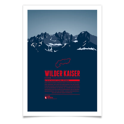 Wilder Kaiser als illustrierter Druck von Marmota Maps (2344 m, Nördliche Kalkalpen)