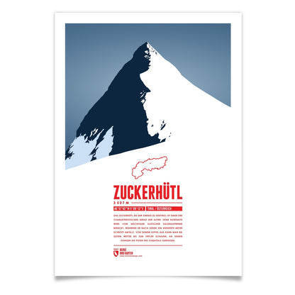 Zuckerhütl als illustrierter Druck von Marmota Maps (3507 m, Stubaier Alpen)