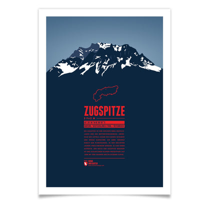 Zugspitze als illustrierter Druck von Marmota Maps auf Papier (2962 m, Nördliche Kalkalpen)