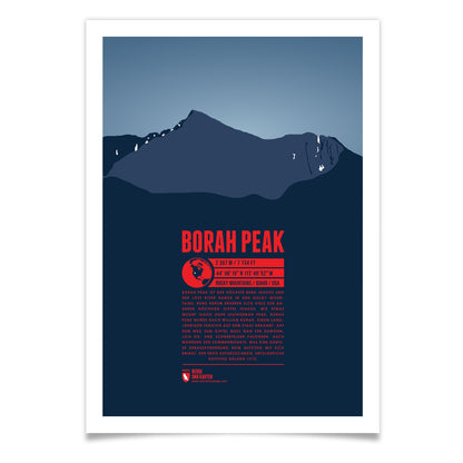 Borah Peak als illustrierter Druck von Marmota Maps (3859 m, Rocky Mountains)
