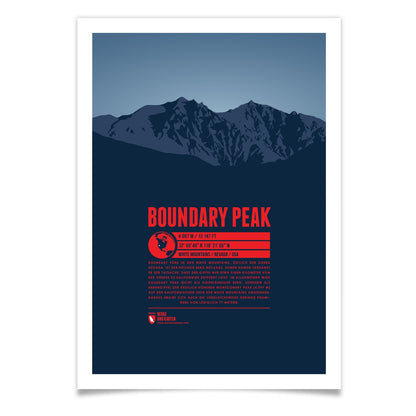 Boundary Peak als illustrierter Druck von Marmota Maps (4007 m, White Mountains)