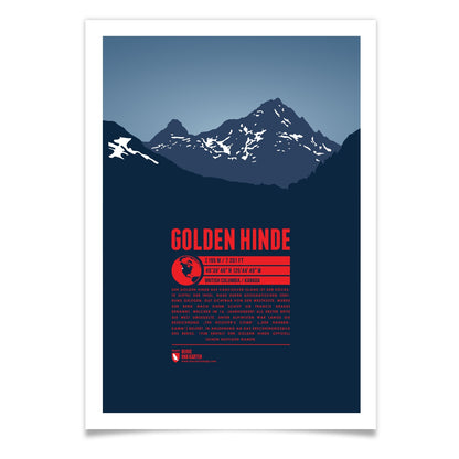 Golden Hinde als illustrierter Druck von Marmota Maps (2195 m, Vancouver Island Ranges)