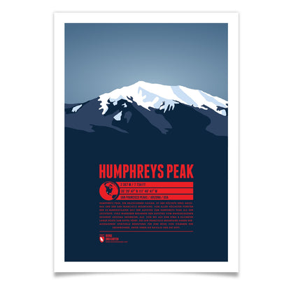 Humphreys Peak als illustrierter Druck von Marmota Maps (3851 m, San Francisco Peaks)