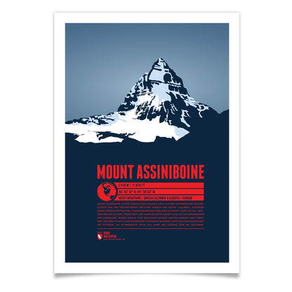 Mount Assiniboine als illustrierter Druck von Marmota Maps (3618 m, Rocky Mountains)