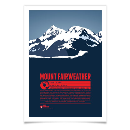 Mount Fairweather als illustrierter Druck von Marmota Maps (4671 m, Saint Elias Mountains)