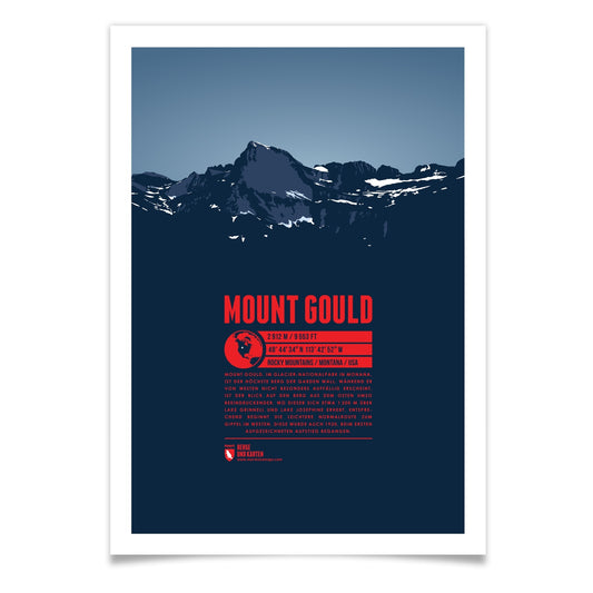 Mount Gould als illustrierter Druck von Marmota Maps (2912 m, Rocky Mountains)