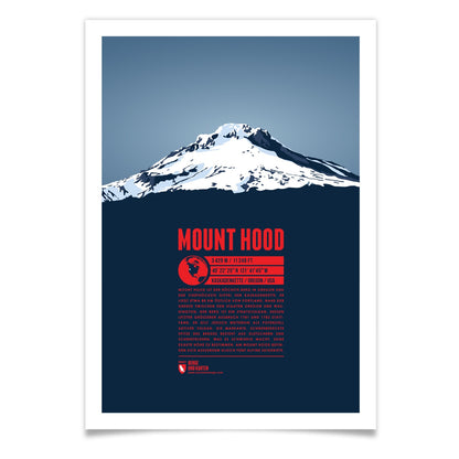 Mount Hood als illustrierter Druck von Marmota Maps (3429 m, Kaskadenkette)