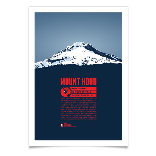 Mount Hood als illustrierter Druck von Marmota Maps (3429 m, Kaskadenkette)