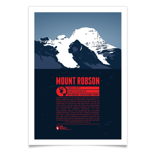 Mount Robson als illustrierter Druck von Marmota Maps (3951 m, Rocky Mountains)