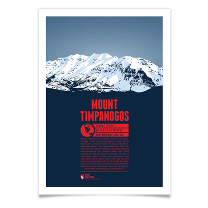 Mount Timpanogos als illustrierter Druck von Marmota Maps (3582 m, Rocky Mountains)
