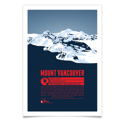 Mount Vancouver als illustrierter Druck von Marmota Maps (4812 m, Saint Elias Mountains)